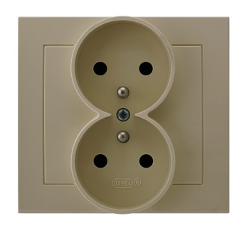 OSPEL KIER GP-2WZ/01 Gniazdo podwójne z uziemieniem beż