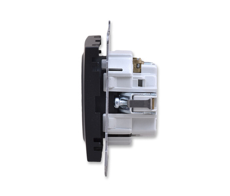 OSPEL AS GP-1GZ/M/33 Gniazdo pojedyncze z uziemieniem czarny metalik