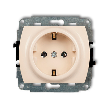 KARLIK TREND 1GP-1s Mechanizm gniazda pojedynczego z uziemieniem SCHUKO 2P+Z (bez przesłon torów prądowych)