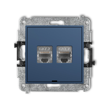 KARLIK ICON 64IGKBO-10 Mechanizm gniazda komputerowego podwójnego 2xRJ45, kat. 7, ekranowany, 8-stykowy, bez pola opisowego