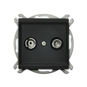 OSPEL SONATA GPA-16RP/m/33 Gniazdo RTV przelotowe 16-dB czarny metalik