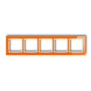 KARLIK DECO 13-0-DRS-5 Ramka uniwersalna pięciokrotna - efekt szkła (ramka: pomarańczowa; spód: biały)