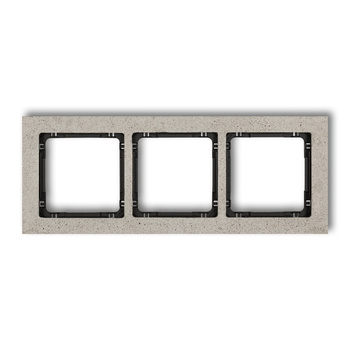 KARLIK DECO 27-12-DRB-3 Ramka uniwersalna potrójna - beton (ramka: jasnoszara; spód: czarny)