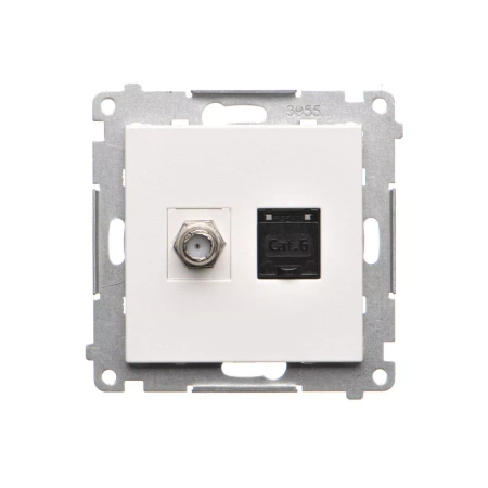Kontakt-Simon 55 Gn. ant. typu „F” + RJ45 kat.6 (moduł) TASFRJ45.01/111