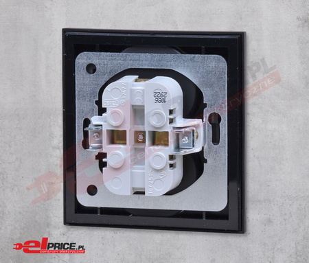 Ospel sonata gp-2rz/33 gniazdo podwójne z uziemieniem - moduł z ramką