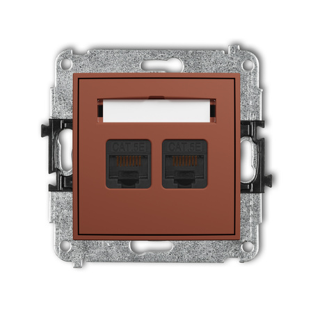 KARLIK MINI 63MGK-2 Mechanizm gniazda komputerowego podwójnego 2xRJ45, kat. 5e, 8-stykowy