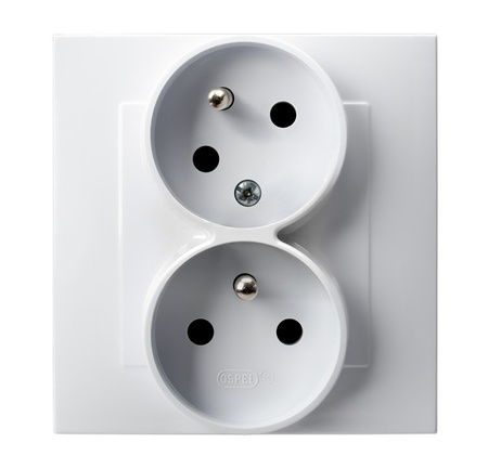 OSPEL SZAFIR GP-2ZC/00 Gniazdo podwójne z uziemieniem niezamienność faz