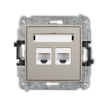 KARLIK ICON 60IGK-4 Mechanizm gniazda komputerowego podwójnego 2xRJ45, kat. 6, 8-stykowy