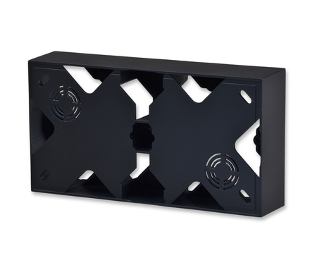 OSPEL ARIA PNP-2U/33 puszka instalacyjna podwójna czarna czarny metalik