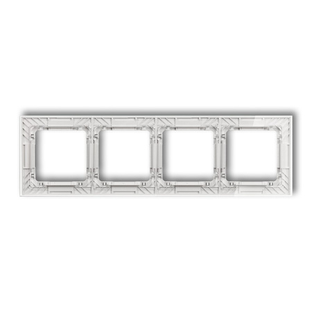 KARLIK DECO 52-0-DRS-4 Ramka uniwersalna poczwórna transparentna DECO Art - efekt szkła (ramka: transparentna; spód: biały)