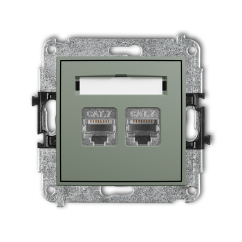 KARLIK ICON 61IGK-10 Mechanizm gniazda komputerowego podwójnego 2xRJ45, kat. 7, ekranowany, 8-stykowy