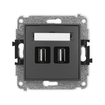 KARLIK MINI 28MGUSB-2  Gniazdo podwójne 2xUSB A-A 2.0