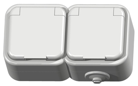 Ospel delfina GNH-2DZ/00/w Gniazdo podwójne z uziemieniem wieczko w kolorze wyrobu