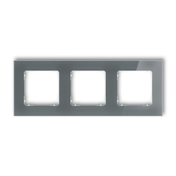KARLIK ICON 28-0-IRSK-3 Ramka uniwersalna potrójna kwadratowa - efekt szkła (ramka: grafitowa; spód: biały)