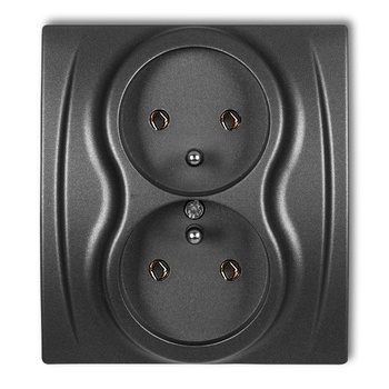 KARLIK LOGO 11LGP-2z Gniazdo podwójne z uziemieniem 2x(2P+Z) (bez przesłon torów prądowych)