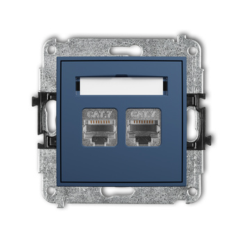KARLIK ICON 64IGK-10 Mechanizm gniazda komputerowego podwójnego 2xRJ45, kat. 7, ekranowany, 8-stykowy