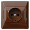 OSPEL AKCENT GP-1AS/24 Gniazdo pojedyncze z uziemieniem schuko brąz