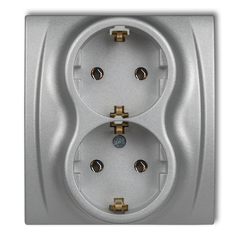 KARLIK LOGO 7LGP-2s Gniazdo podwójne z uziemieniem SCHUKO 2x(2P+Z) (bez przesłon torów prądowych)