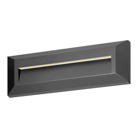 KIBO LED 1,5W, lampa elewacyjna, 150lm, IP65, 4000K, prostokątna, szara