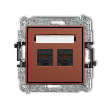KARLIK MINI 63MGK-2 Mechanizm gniazda komputerowego podwójnego 2xRJ45, kat. 5e, 8-stykowy