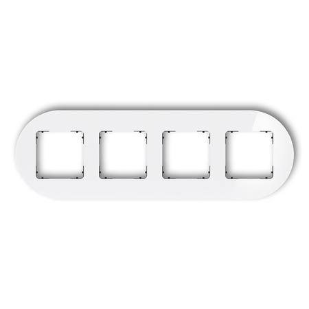 KARLIK ICON 0-12-IRSO-4 Ramka uniwersalna poczwórna okrągła - efekt szkła (ramka: biała; spód: czarny)