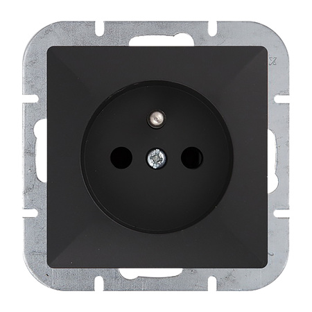 Gniazdo pojedyncze p/t 2P+Z Pearl, 16A, 250V, PT-16P, czarny
