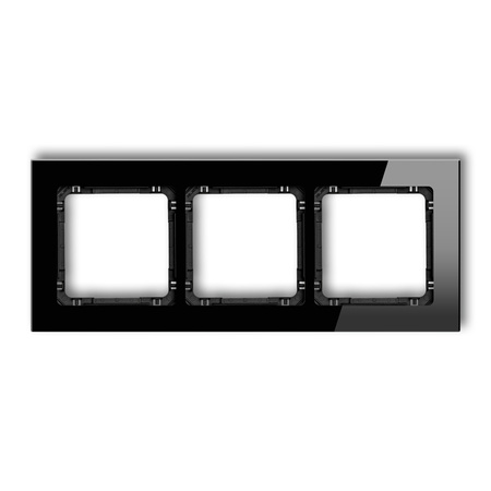 KARLIK DECO 12-12-DRG-3 Ramka uniwersalna potrójna - szkło (ramka: czarna; spód: czarny)