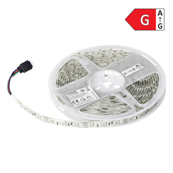Taśma LED 12V, 5050, 60L/m, 210lm/m, 14,4W/m, IP63, RGB, 5m