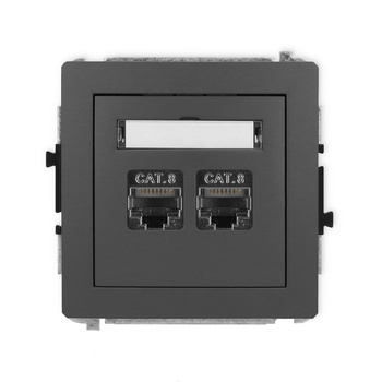 KARLIK DECO 28DGK-12  Gniazdo komputerowe podwójne 2xRJ45