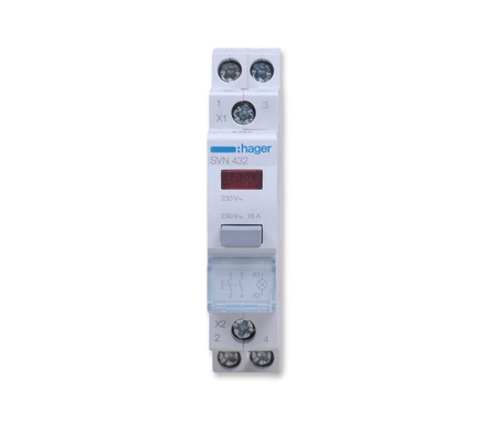 HAGER SVN432 Przycisk sterowniczy 2NO LED czerwona Ith=16A 230VAC
