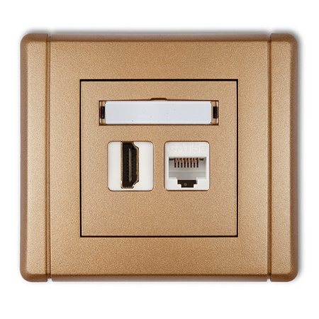 KARLIK FLEXI 8FGHK  Gniazdo pojedyncze HDMI 2.0 +  Gniazdo komp. poj. 1xRJ45