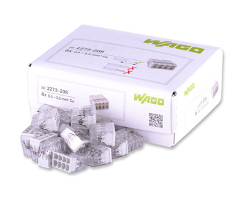 WAGO 2273-208 SZYBKOZŁĄCZKA NA DRUT 8x0,5-2,5mm² 100szt
