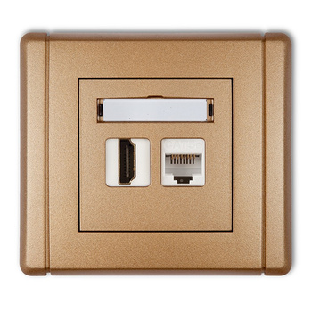 KARLIK FLEXI 8FGHK  Gniazdo pojedyncze HDMI 2.0 +  Gniazdo komp. poj. 1xRJ45