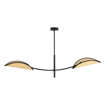 PETALO lampa wisząca, moc max.2x40W, E14, czarna-ratan