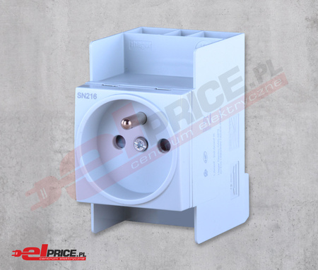 Hager sn216 gniazdo na szynę z uziemieniem 230v 10/16a, 250v
