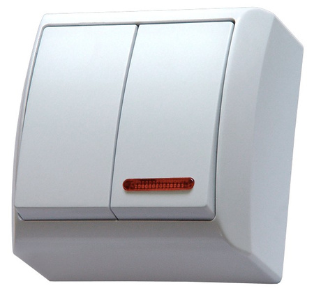 Ospel bis ŁN-2BS/00 Łącznik dwugrupowy świecznikowy z podświetleniem