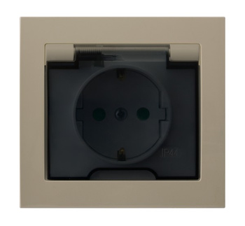 OSPEL KIER GPH-1WSP/01/d Gniazdo bryzgoszczelne schuko IP-44 przesłony