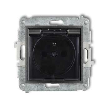 KARLIK MINI 11MGPB-1zdp  Gniazdo bryzgoszczelne z uziemieniem 2P+Z (klapka dymna