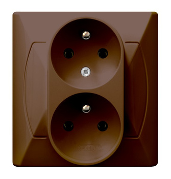 OSPEL AKCENT GP-2AC/24 Gniazdo podwójne z uziemieniem niezamienność faz