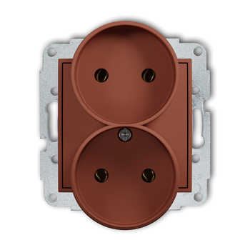 KARLIK MINI 63MGPR-2 Mechanizm gniazda podwójnego do ramki bez uziemienia 2x2P (bez przesłon torów prądowych)