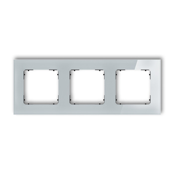 KARLIK ICON 15-12-IRSK-3 Ramka uniwersalna potrójna kwadratowa - efekt szkła (ramka: szara; spód: czarny)