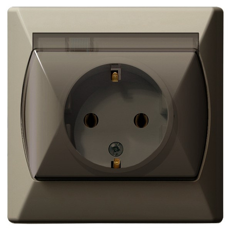 OSPEL AKCENT GPH-1AS/01/d Gniazdo bryzgoszczelne schuko IP-44 beż