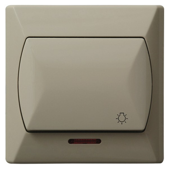 OSPEL AKCENT ŁP-5AS/01 Łącznik zwierny "światło" z podświetleniem beż