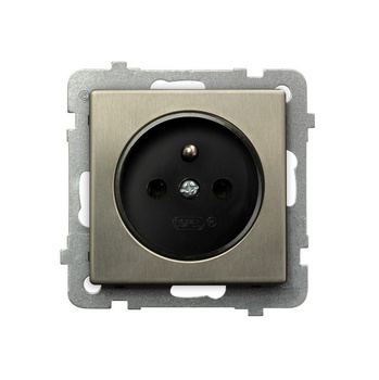 OSPEL SONATA NOWE SREBRO GP-1RMZ/m/44 Gniazdo pojedyncze z uziemieniem