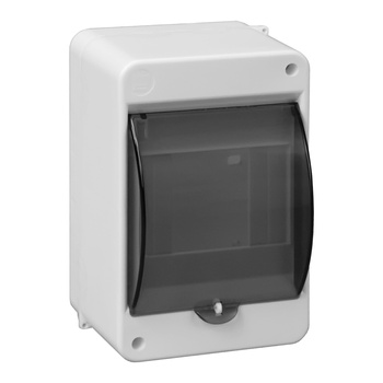 Obudowa modułowa natynkowa S-4, z szybką dymną, ze złączką N+PE, biała, IP40