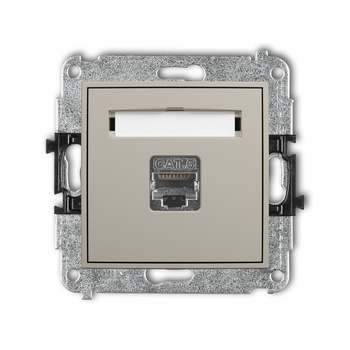 KARLIK MINI 60MGK-5 Mechanizm gniazda komputerowego pojedynczego 1xRJ45, kat. 6, ekranowany,  8-stykowy