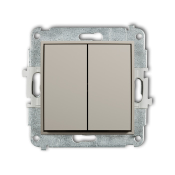 KARLIK ICON 60IWP-10.21 Mechanizm łącznika jednobiegunowego ze schodowym (dwa klawisze bez piktogramów, osobne zasilanie)