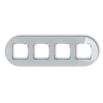 KARLIK ICON 15-28-IRSO-4 Ramka uniwersalna poczwórna okrągła - efekt szkła (ramka: szara; spód: grafitowy mat)