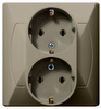 OSPEL AKCENT GP-2AS/01 Gniazdo podwójne z uziemieniem schuko beż