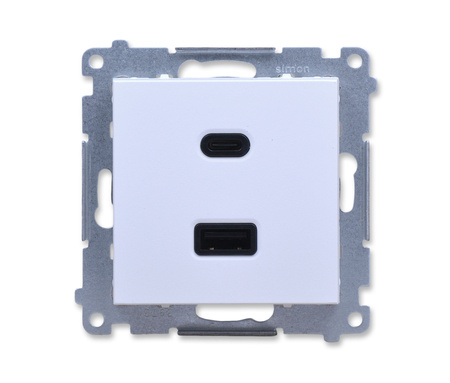 Kontakt Simon 55 tec2ca.01/111 ładowarka usb podwójna typ a+c